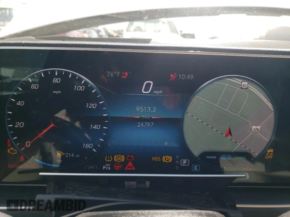 2022 Mercedes-Benz GLS 450 with VIN 4JGFF5KE5NA596444, listed as a Copart auction lot 66557944 with 24,797 mi miles and Salvage Title. Bid and sale history available at DreamBid. Image 9.