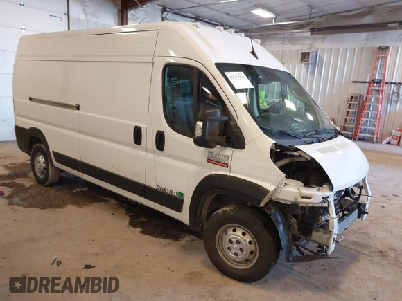 2022 Ram ProMaster Cargo with VIN 3C6LRVDG8NE123381, listed as a IAAI auction lot 41719262 with 123,655 mi miles and . Bid and sale history available at DreamBid. Image 1.
