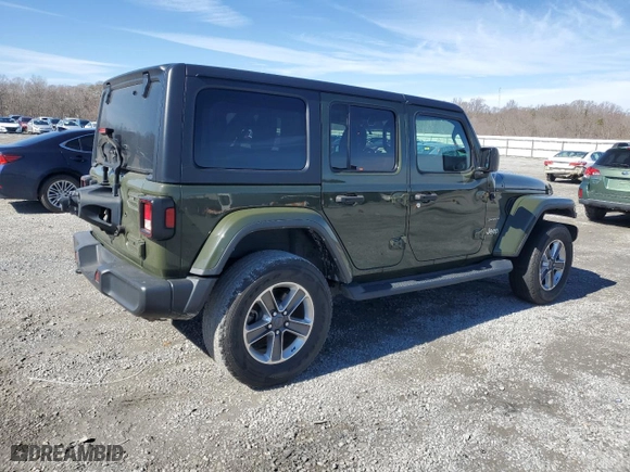 2022 Jeep Wrangler Unlimited Sahara with VIN 1C4HJXENXNW161991, listed as a Copart auction lot 45223675 with 0 mi miles and Salvage Title. Bid and sale history available at carsss.com. Image 3.