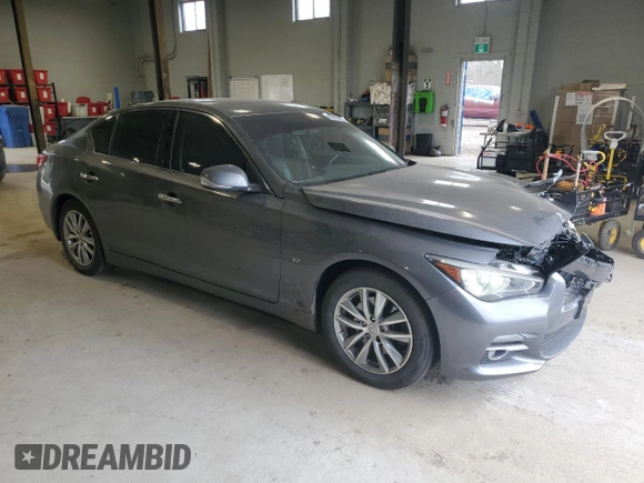 2015 Infiniti Q50 Premium with VIN JN1BV7AR7FM397212, listed as a Copart auction lot 54389605 with 140,338 mi miles and Salvage Title. Bid and sale history available at carsss.com. Image 4.