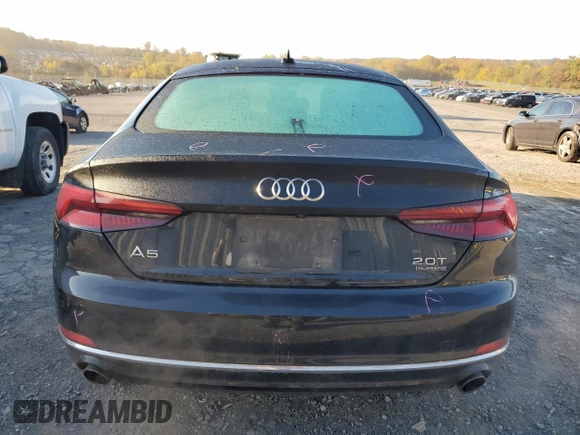 2018 Audi A5 Sportback Premium Plus with VIN WAUBNCF59JA131564, listed as a Copart auction lot 72839103 with 141,548 mi miles. Bid and sale history available at carsss.com. Image 6.