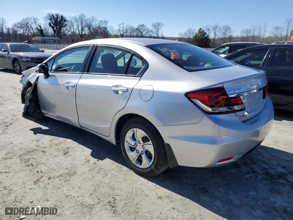 2013 Honda Civic Sdn LX with VIN 2HGFB2F56DH601502, listed as a Copart auction lot 45399845 with 31,092 mi miles and Salvage Title. Bid and sale history available at carsss.com. Image 2.