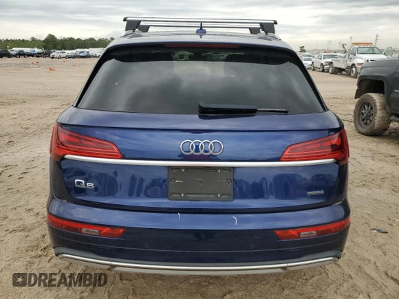 2021 Audi Q5 Premium with VIN WA1AAAFY7M2075416, listed as a Copart auction lot 50895435 with 36,877 mi miles and Salvage Title. Bid and sale history available at carsss.com. Image 6.