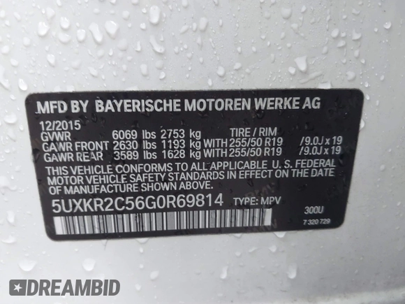 2016 BMW X5 sDrive35i with VIN 5UXKR2C56G0R69814, listed as a IAAI auction lot 41088279 with 81,219 mi miles. Bid and sale history available at carsss.com. Image 9.