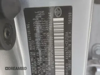 2022 Toyota Camry SE with VIN 4T1G11AK5NU677722, listed as a Copart auction lot 46927405 with 46,786 mi miles and Salvage Title. Bid and sale history available at DreamBid. Image 14.