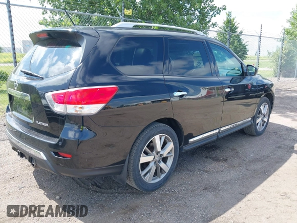 2013 Nissan Pathfinder Platinum with VIN 5N1AR2MN4DC684143, listed as a IAAI auction lot 42628621 with 88,901 mi miles and . Bid and sale history available at DreamBid. Image 4.