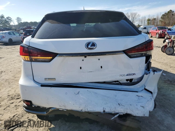 2021 Lexus RX with VIN 2T2YGMDA4MC071511, listed as a Copart auction lot 43810605 with 37,158 mi miles and Salvage Title. Bid and sale history available at carsss.com. Image 6.