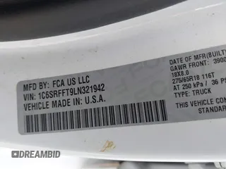 2020 Ram 1500 Big Horn с VIN 1C6SRFFT9LN321942, выставлен на аукционе IAAI как лот 42290626 с пробегом Не указан миль и . История ставок и продаж доступна на DreamBid. Изображение 9.