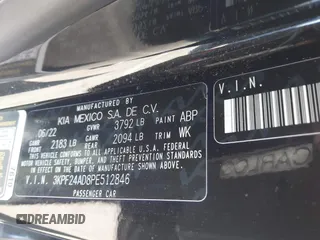 2023 Kia Forte LXS with VIN 3KPF24AD8PE512846, listed as a IAAI auction lot 41858576 with Not Provided miles and . Bid and sale history available at DreamBid. Image 9.