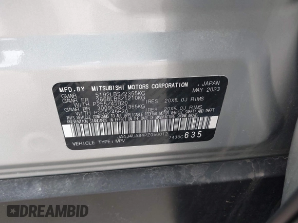 2023 Mitsubishi Outlander SE z VIN JA4J4UA84PZ056012, wystawiony jako IAAI lot #41858225 z przebiegiem 46 808 mil mil oraz . Historia ofert i sprzedaży dostępna na DreamBid. Obrazek 9.