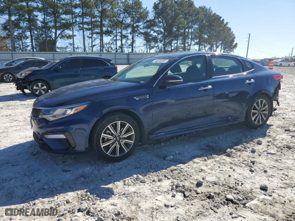2019 Kia Optima LX with VIN 5XXGT4L36KG355209, listed as a Copart auction lot 46550065 with 155,830 mi miles and Salvage Title. Bid and sale history available at carsss.com. Image 1.