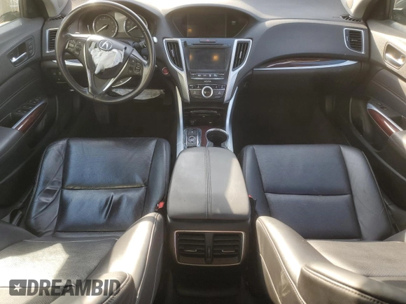 2015 Acura TLX V6 Tech with VIN 19UUB3F59FA007808, listed as a Copart auction lot 48681395 with 0 mi miles and Salvage Title. Bid and sale history available at carsss.com. Image 8.