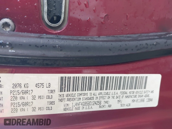 2011 Jeep Patriot Latitude X with VIN 1J4NF4GB5BD124256, listed as a IAAI auction lot 41946549 with 176,122 mi miles and . Bid and sale history available at DreamBid. Image 9.