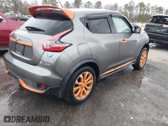2015 Nissan Juke SL z VIN JN8AF5MV4FT550917, wystawiony jako IAAI lot #41857744 z przebiegiem 138 526 mil mil oraz . Historia ofert i sprzedaży dostępna na DreamBid. Obrazek 4.