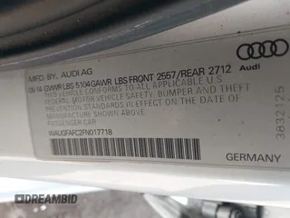 2015 Audi A6 2.0T Premium Plus with VIN WAUGFAFC2FN017718, listed as a IAAI auction lot 41673650 with 120,831 mi miles. Bid and sale history available at carsss.com. Image 9.