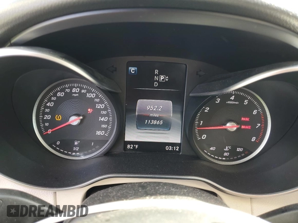 2015 Mercedes-Benz C 300 with VIN 55SWF4JB2FU044929, listed as a Copart auction lot 44148895 with 113,865 mi miles and Salvage Title. Bid and sale history available at DreamBid. Image 9.