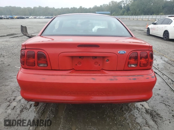 1996 Ford Mustang with VIN 1FALP4047TF193841, listed as a Copart auction lot 71792824 with 95,116 mi miles and Salvage Title. Bid and sale history available at carsss.com. Image 6.
