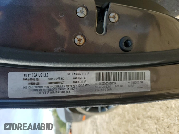 2017 Dodge Challenger SXT Plus with VIN 2C3CDZAG5HH608514, listed as a Copart auction lot 50757635 with 76,364 mi miles and Salvage title. Bid and sale history available at DreamBid. Image 14.