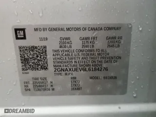 2020 Chevrolet Equinox LT with VIN 2GNAXUEV6L6184276, listed as a Copart auction lot 49633435 with 51,925 mi miles and Salvage Title. Bid and sale history available at carsss.com. Image 13.