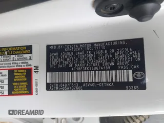 2011 Toyota Camry LE with VIN 4T1BF3EK2BU674189, listed as a IAAI auction lot 41807932 with 185,859 mi miles. Bid and sale history available at carsss.com. Image 9.