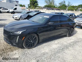 2022 Cadillac CT5 V-Series with VIN 1G6DR5RW7N0128080, listed as a Copart auction lot 70017984 with 17,384 mi miles and Salvage Title. Bid and sale history available at carsss.com. Image 1.