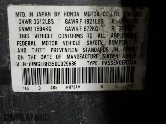 2013 Honda Fit with VIN JHMGE8H35DC029686, listed as a Copart auction lot 48829475 with 222,563 mi miles and Salvage Title. Bid and sale history available at carsss.com. Image 13.