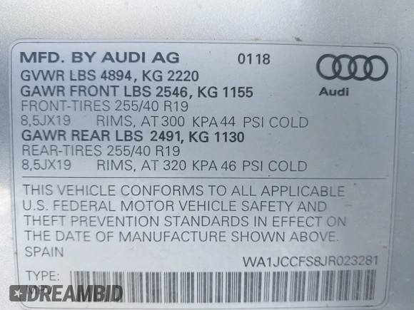 2018 Audi Q3 Premium Plus z VIN WA1JCCFS8JR023281, wystawiony jako IAAI lot #42071289 z przebiegiem 71 335 mil mil oraz . Historia ofert i sprzedaży dostępna na DreamBid. Obrazek 9.