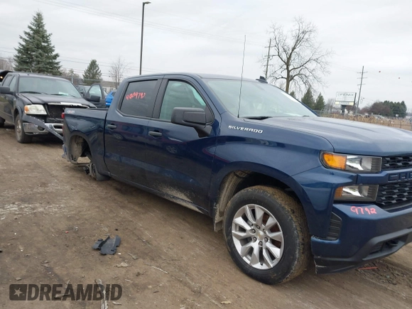 2021 Chevrolet Silverado 1500 Custom with VIN 1GCPYBEK0MZ440542, listed as a IAAI auction lot 41209792 with 40,302 mi miles and . Bid and sale history available at DreamBid. Image 1.