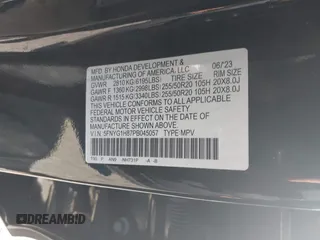 2023 Honda Pilot Elite with VIN 5FNYG1H87PB045057, listed as a IAAI auction lot 41748553 with 44,329 mi miles and . Bid and sale history available at DreamBid. Image 9.
