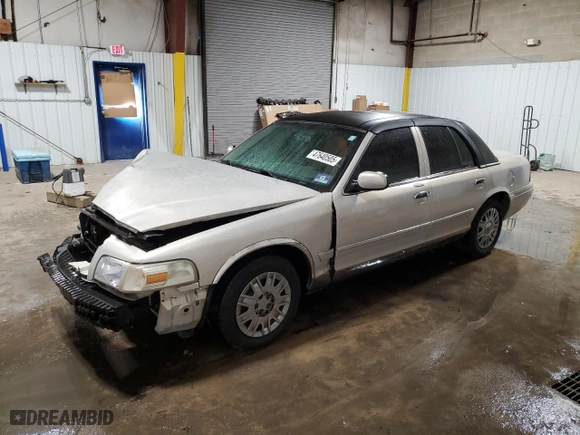 2006 Mercury Grand Marquis GS with VIN 2MEFM74W16X601285, listed as a Copart auction lot 47640505 with 80,986 mi miles and Salvage Title. Bid and sale history available at carsss.com. Image 1.