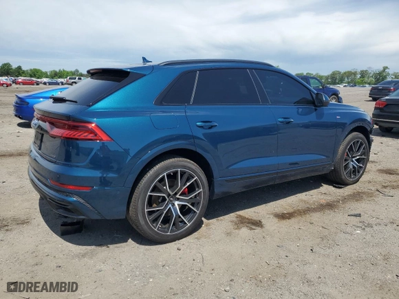 2022 Audi Q8 Premium Plus with VIN WA1EVBF17ND033588, listed as a Copart auction lot 53293194 with 20,244 mi miles and Salvage Title. Bid and sale history available at carsss.com. Image 3.