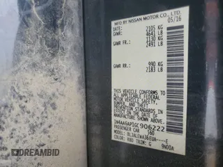 2016 Nissan Maxima SV z VIN 1N4AA6AP1GC906222, wystawiony jako Copart lot #55312285 z przebiegiem 106 062 mil mil oraz Szkoda całkowita • Salvage title. Historia ofert i sprzedaży dostępna na DreamBid. Obrazek 12.