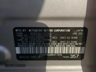 2021 Mitsubishi Outlander Sport SE with VIN JA4APVAU2MU017809, listed as a Copart auction lot 74260364 with 53,745 mi miles and Salvage Title. Bid and sale history available at carsss.com. Image 12.