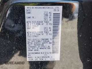 2017 Nissan Pathfinder Platinum with VIN 5N1DR2MM6HC615528, listed as a IAAI auction lot 42349325 with 155,632 mi miles and . Bid and sale history available at DreamBid. Image 9.