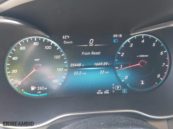 2022 Mercedes-Benz GLC with VIN W1N0G8DB4NG054477, listed as a IAAI auction lot 41756396 with 35,448 mi miles. Bid and sale history available at carsss.com. Image 7.