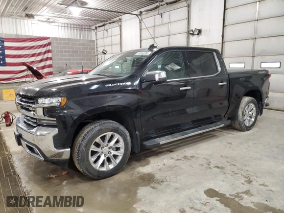 2020 Chevrolet Silverado 1500 LTZ with VIN 3GCUYGED7LG372739, listed as a Copart auction lot 50823385 with 57,607 mi miles and Salvage Title. Bid and sale history available at DreamBid. Image 1.