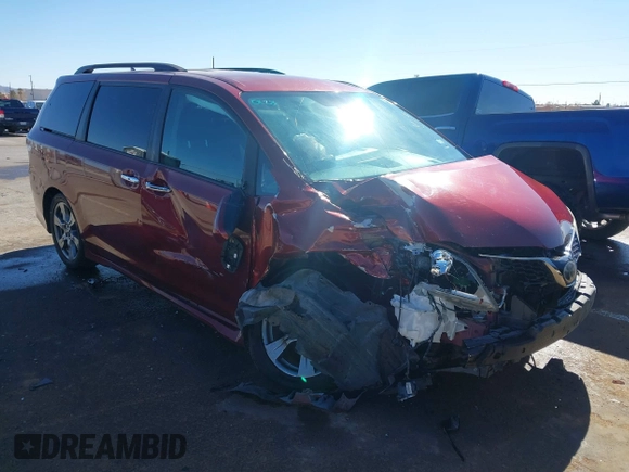 2018 Toyota Sienna SE with VIN 5TDXZ3DC4JS911408, listed as a IAAI auction lot 41393387 with 147,157 mi miles and . Bid and sale history available at DreamBid. Image 1.