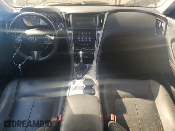 2014 Infiniti Q50 Sport with VIN JN1BV7AR2EM690658, listed as a Copart auction lot 64209225 with 179,629 mi miles and Salvage title. Bid and sale history available at DreamBid. Image 8.