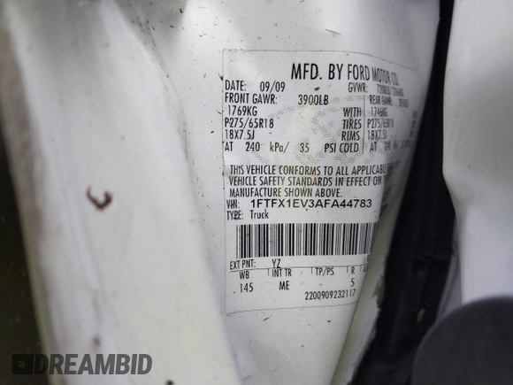 2010 Ford F-150 XL с VIN 1FTFX1EV3AFA44783, выставлен на аукционе IAAI как лот 42383310 с пробегом Не указан миль и . История ставок и продаж доступна на DreamBid. Изображение 9.