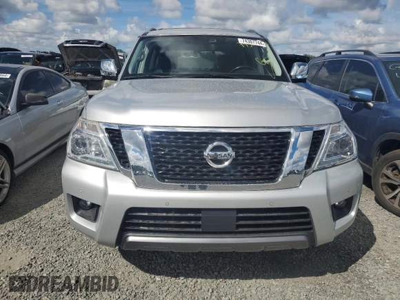 2019 Nissan Armada Platinum with VIN JN8AY2NF7K9350833, listed as a Copart auction lot 74307744 with Not Provided miles and Non Repairable. Bid and sale history available at carsss.com. Image 5.