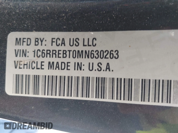 2021 Ram 1500 Lone Star z VIN 1C6RREBT0MN630263, wystawiony jako IAAI lot #41887871 z przebiegiem 52 386 mil mil oraz . Historia ofert i sprzedaży dostępna na DreamBid. Obrazek 9.