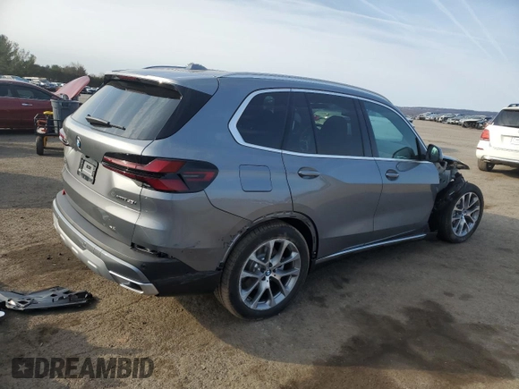 2025 BMW X5 xDrive40i with VIN 5UX23EU01S9Z44555, listed as a Copart auction lot 48656295 with 90 mi miles and Salvage Title. Bid and sale history available at carsss.com. Image 3.