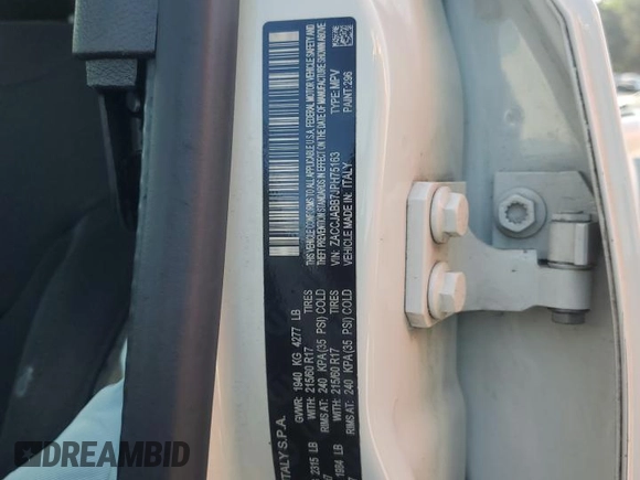 2018 Jeep Renegade Latitude with VIN ZACCJABB7JPH75163, listed as a Copart auction lot 54932455 with 267,193 mi miles and Salvage title. Bid and sale history available at DreamBid. Image 13.