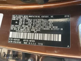 2010 Toyota Venza z VIN 4T3ZA3BB3AU034015, wystawiony jako Copart lot #52954835 z przebiegiem 98 324 mil mil oraz Szkoda całkowita • Salvage title. Historia ofert i sprzedaży dostępna na DreamBid. Obrazek 15.