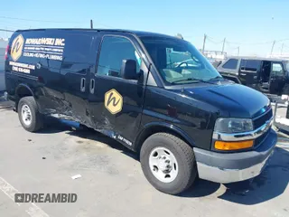2016 Chevrolet Express Cargo Van with VIN 1GCWGAFF0G1154459, listed as a IAAI auction lot 41647930 with 100,142 mi miles. Bid and sale history available at carsss.com. Image 1.