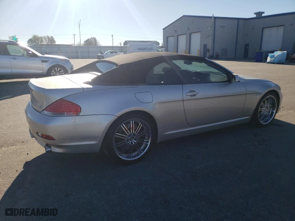 2004 BMW 6 Series 645Ci with VIN WBAEK73464B320194, listed as a Copart auction lot 76697644 with 110,823 mi miles and Salvage Title. Bid and sale history available at carsss.com. Image 3.