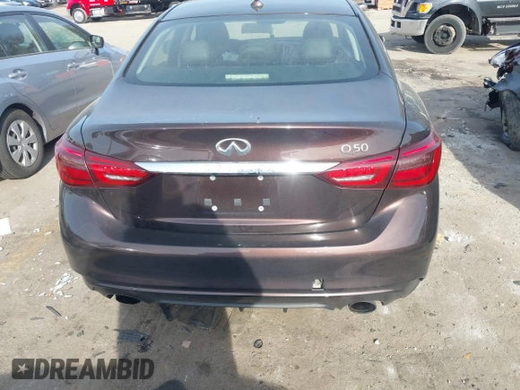 2019 Infiniti Q50 3.0t LUXE with VIN JN1EV7AP9KM512446, listed as a IAAI auction lot 41311730 with 105,000 mi miles. Bid and sale history available at carsss.com. Image 15.