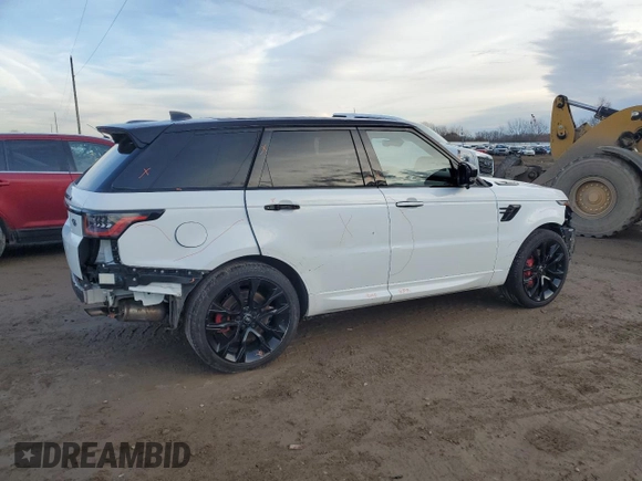 2021 Land Rover Range Rover Sport HST with VIN SALWS2RU8MA752267, listed as a Copart auction lot 80863714 with 35,907 mi miles and Salvage Title. Bid and sale history available at carsss.com. Image 3.