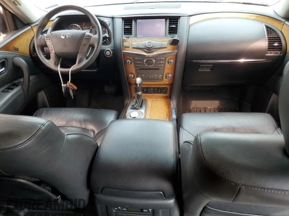 2011 Infiniti QX56 7-passenger with VIN JN8AZ2NF9B9504083, listed as a Copart auction lot 75199764 with 128,794 mi miles and Salvage Title. Bid and sale history available at carsss.com. Image 8.