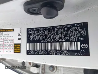 2018 Toyota Prius Two with VIN JTDKARFU9J3054742, listed as a IAAI auction lot 41641032 with 209,986 mi miles. Bid and sale history available at carsss.com. Image 9.